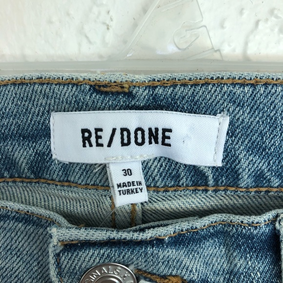 NWT Re Done 70’s Stove Pipe High Rise Destroyed Jeans - Picture 9 of 11